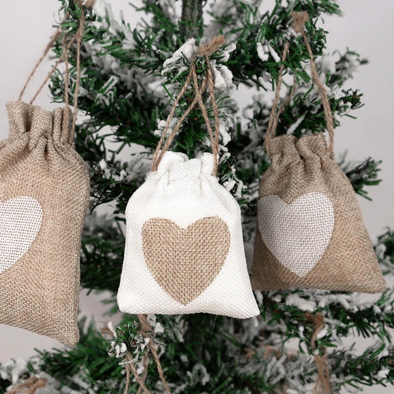 50pcs Natural Linen Burlap Bag - Jute Bag Packaging ulasan dan harga