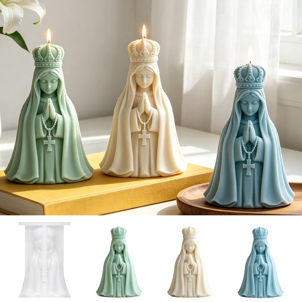 3D Crown Virgin Mary Silicone  - Candle Making Jelly ulasan dan harga