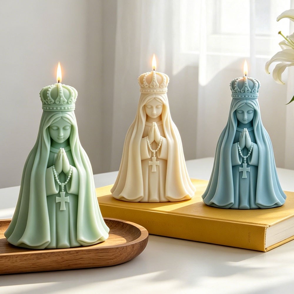3D Crown Virgin Mary Silicone  - Candle Making Jelly ulasan dan harga