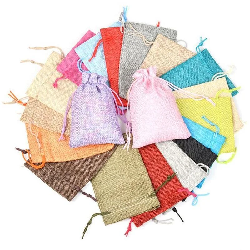 50pc/lot 7x9 9x12 10x14 13x18  - Jute Bag Packaging ulasan dan harga