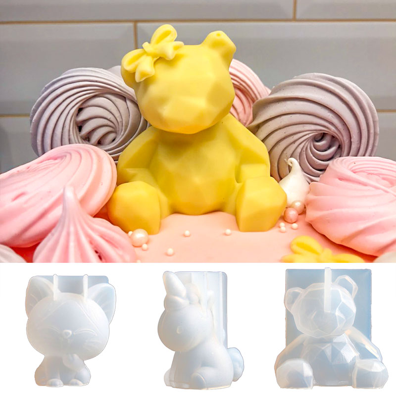 3D Stereo Bear Silicone Mold D - Candle Making Jelly ulasan dan harga