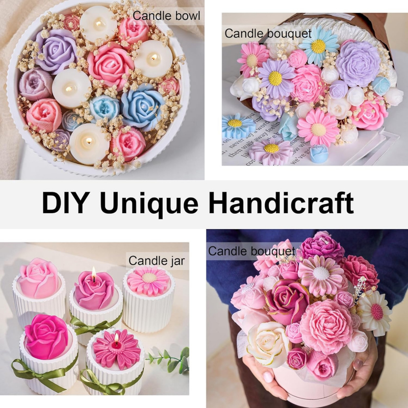 5Flower Candle Mold Set，3D Flo - Candle Making Jelly ulasan dan harga