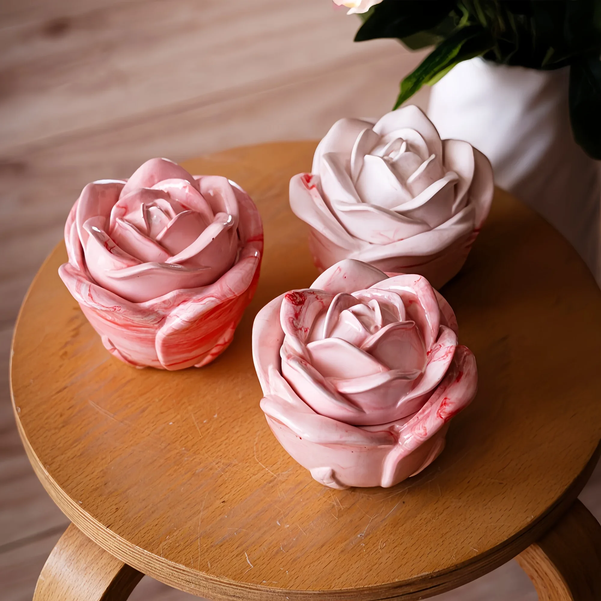 2-Piece Set Rose Shaped Silico - Candle Mold Silicone ulasan dan harga