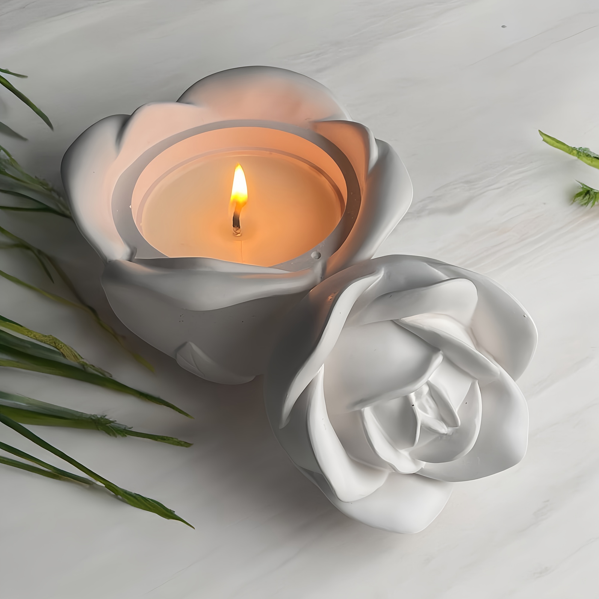 2-Piece Set Rose Shaped Silico - Candle Mold Silicone ulasan dan harga