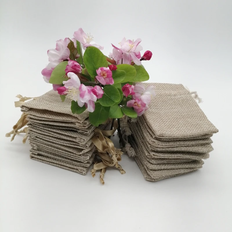 100pcs Silk Ribbon Cotton Jute - Jute Bag Packaging ulasan dan harga