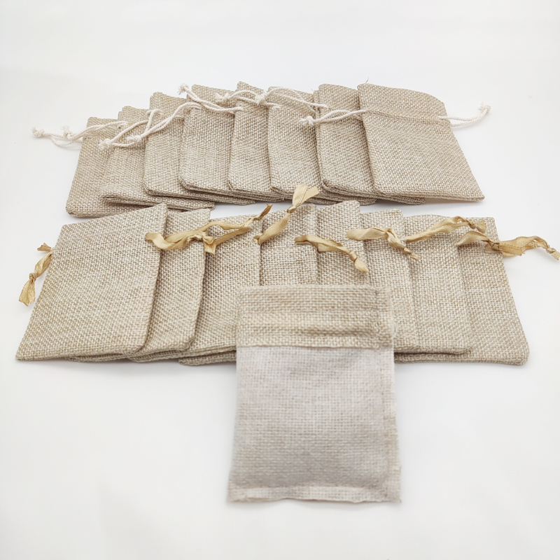 50pcs Jute Gift Bags Linen Sac - Jute Bag Packaging ulasan dan harga