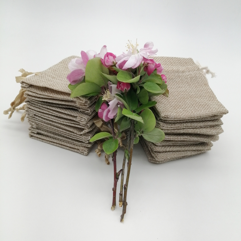 50pcs Jute Gift Bags Linen Sac - Jute Bag Packaging ulasan dan harga