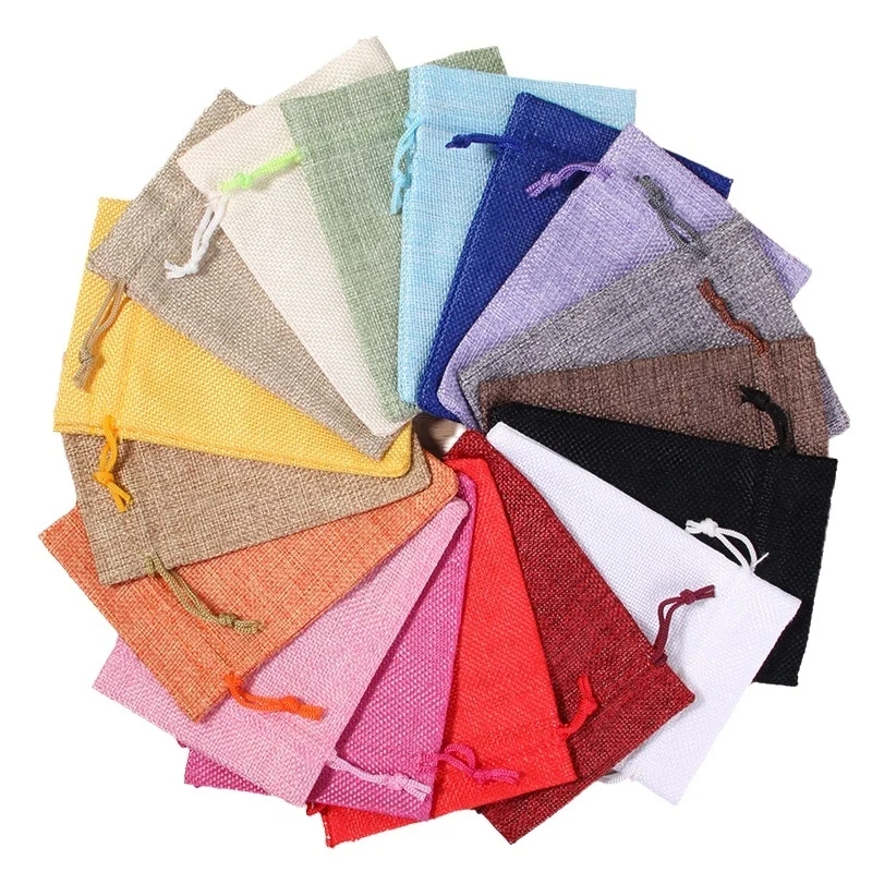 10/50/100  Pcs Drawstring Natu - Jute Bag Packaging ulasan dan harga