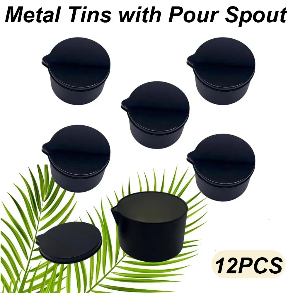 12PCS Silver Black Metal Tins  - Candle Making Vessels ulasan dan harga